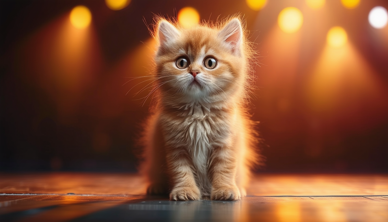 découvrez si ce petit chat mélomane a volé la vedette lors de sa surprenante apparition sur scène.